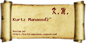 Kurtz Manassé névjegykártya